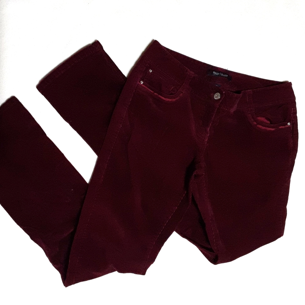Burgundy "White House Black Market" Courdory Pants